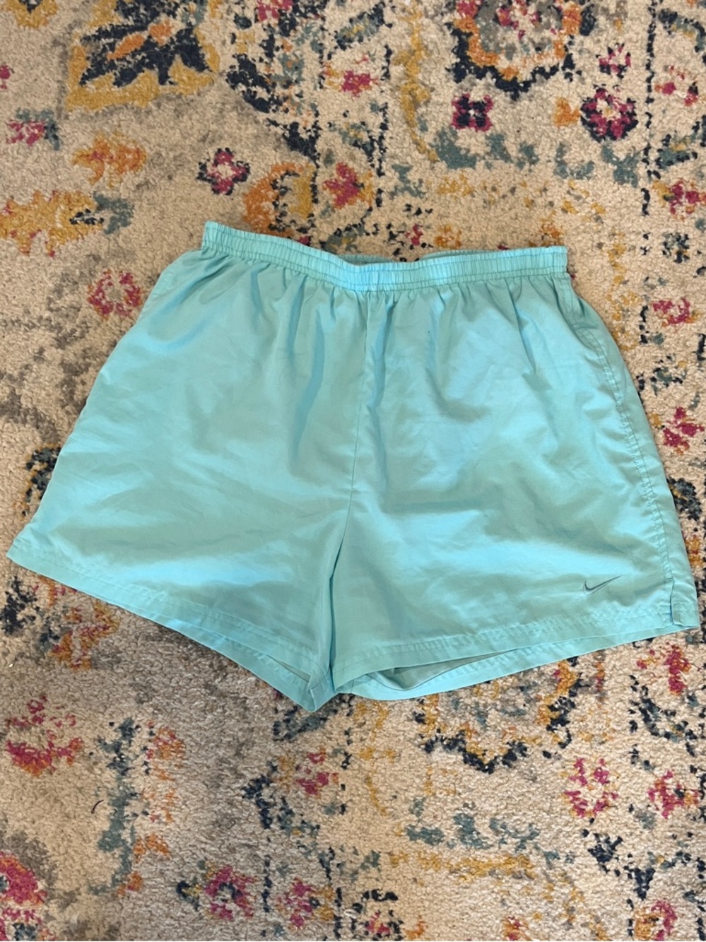 Nike Women’s Light Blue Athletic Shorts with Elastic Drawstring Waist